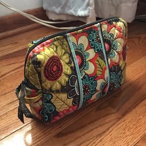 Vera Bradley Large Cosmetic Bag Flower Shower